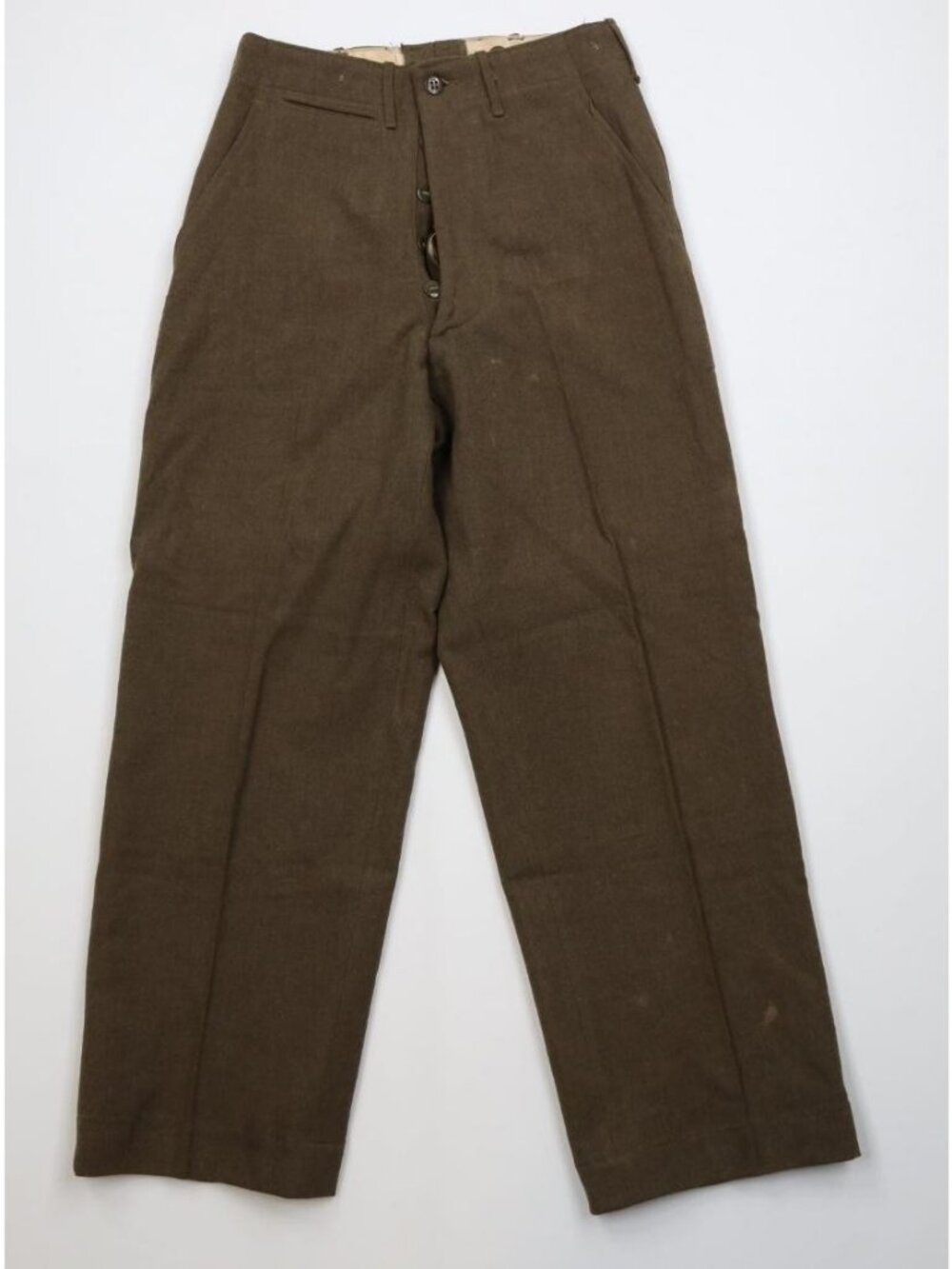 Vintage 40s WWII Mens 28x30 Serge OD 33 18 oz Wool Field Pants Wide Leg USGI USA